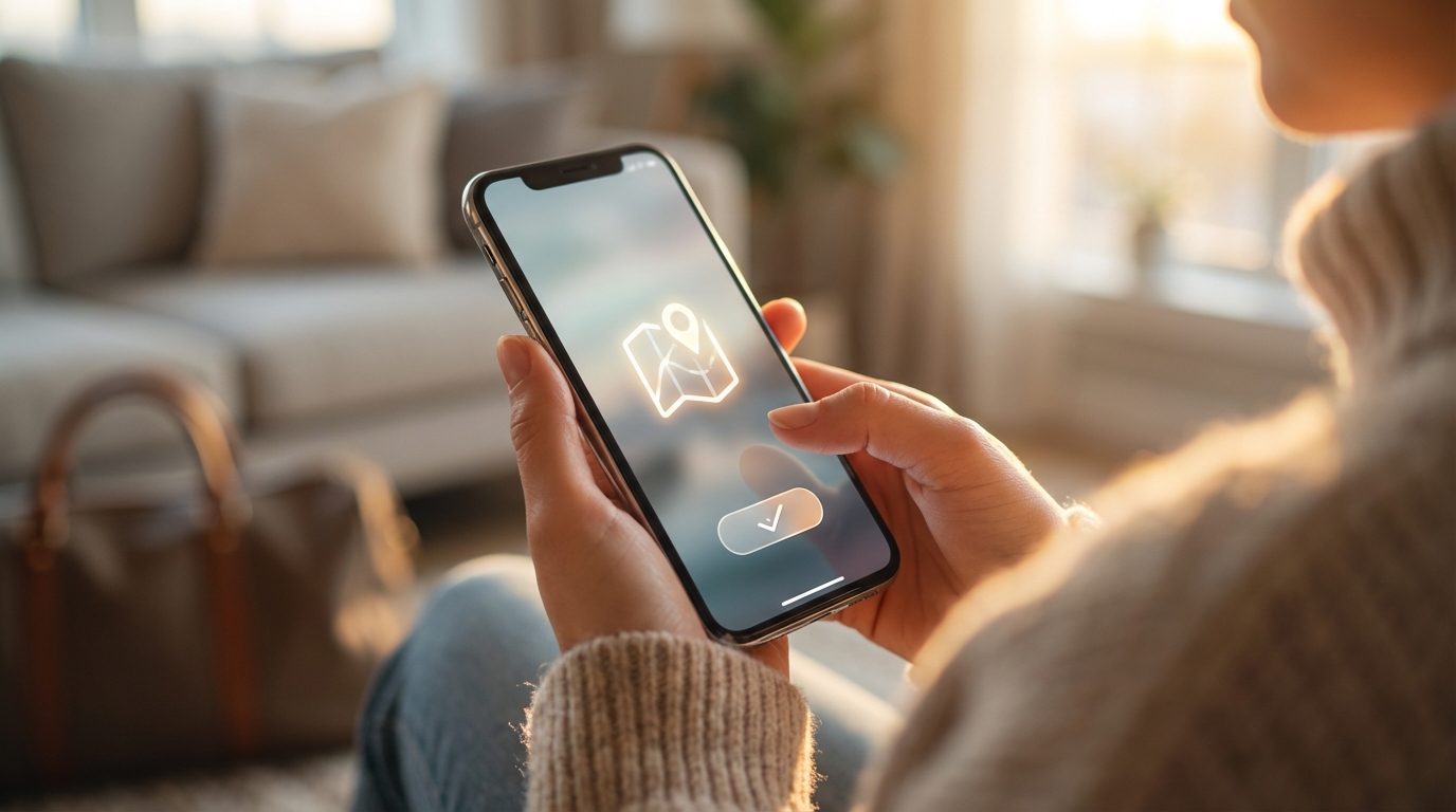 A person easily purchasing and installing nRed's eSIM through their mobile phone, minutes before traveling