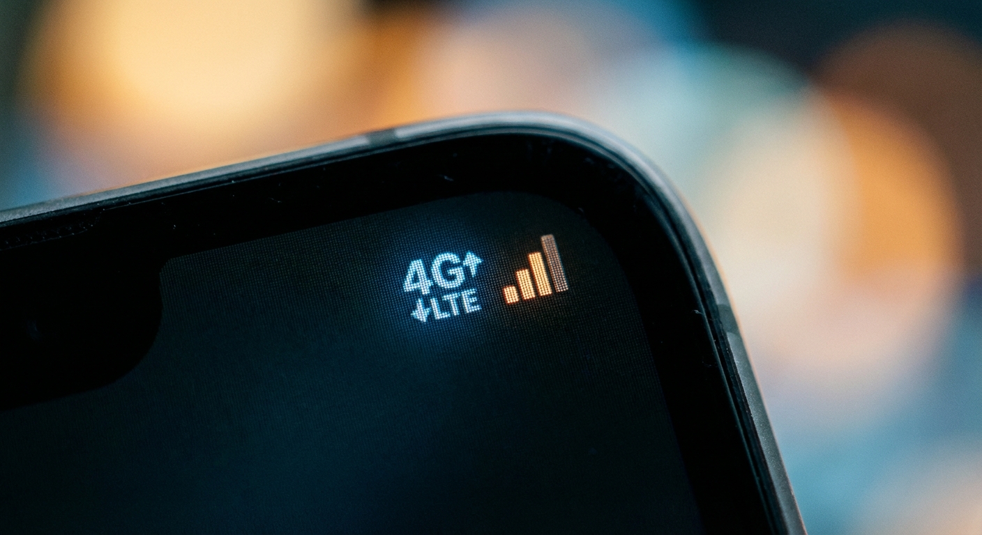 תקריב על מסך סמארטפון המציג אייקון של קליטה כפולה, המסמל את היכולת להשתמש ב-eSIM במקביל לסים הישראלי.