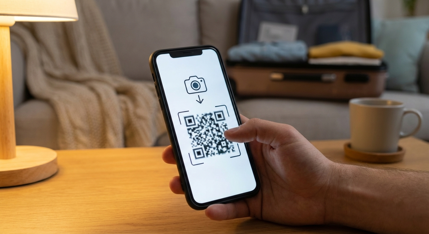 קוד QR להפעלת eSIM מופיע על מסך סמארטפון, מסמל קבלה דיגיטלית מיידית