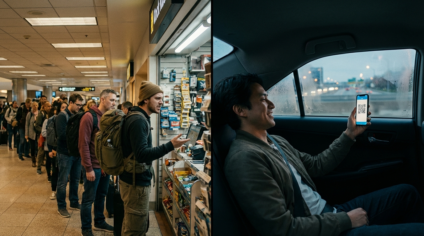 ההבדל בין המתנה בתור לסים פיזי בשדה התעופה לבין הפעלה נוחה של eSIM מיד עם הנחיתה